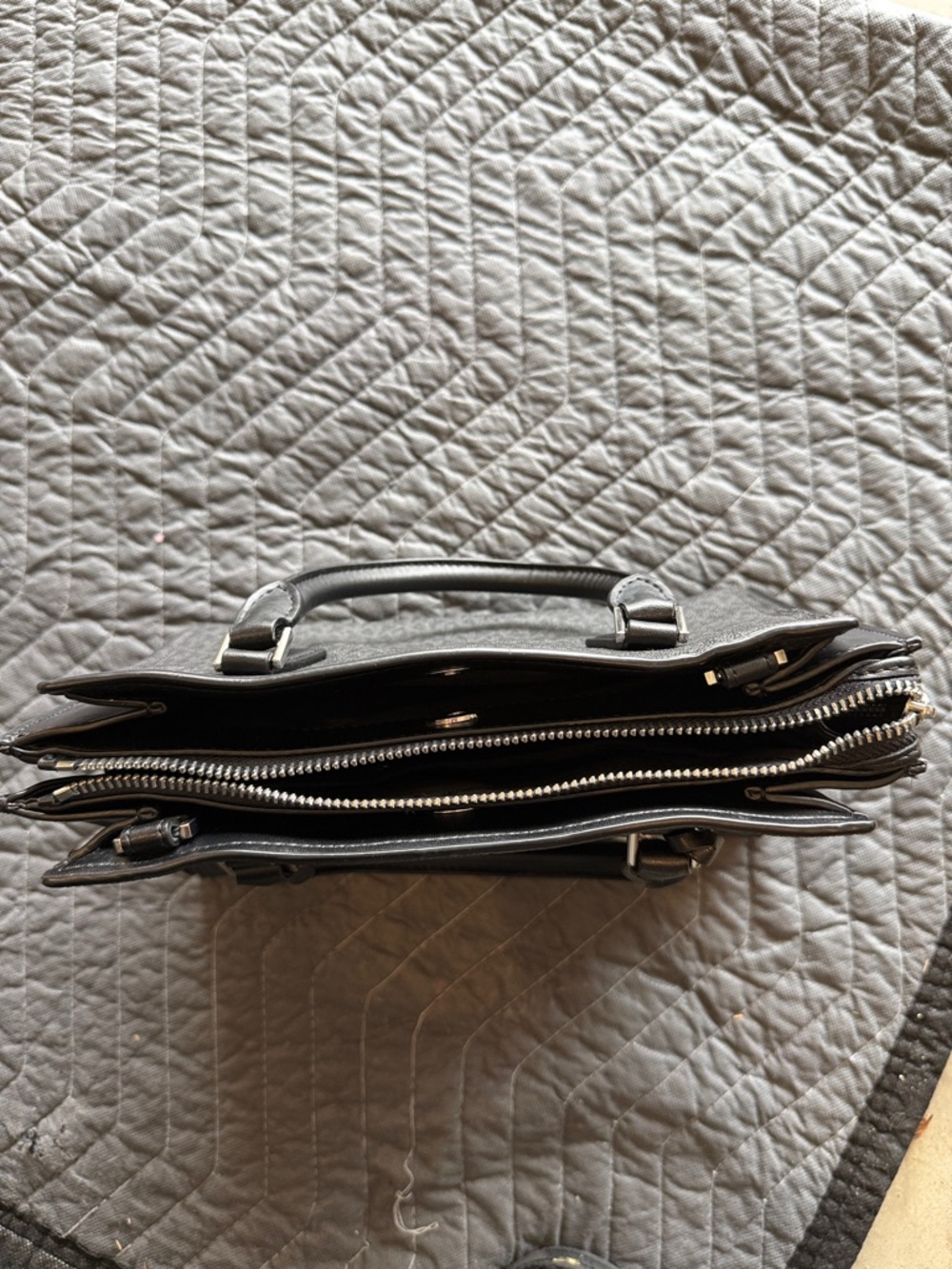 Michael Kors Charcoal Gray and Black Signature Satchel with Silver Hardware - Picture 4 of 13